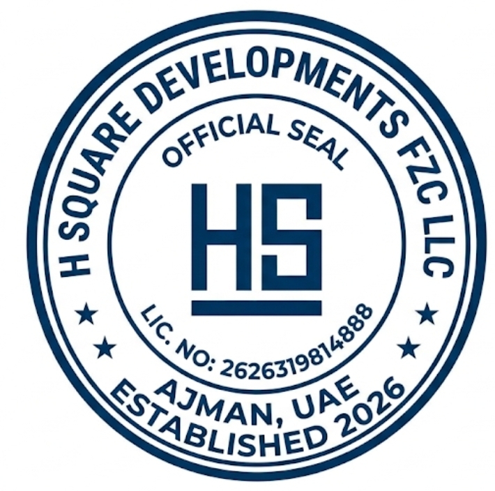 H Square Developments FZC LLC — Official Seal, Ajman UAE, Established 2026